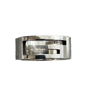 Gucci “G” Logo Sterling Silver 925 Ring Size 6.5, Unisex Made in Italy